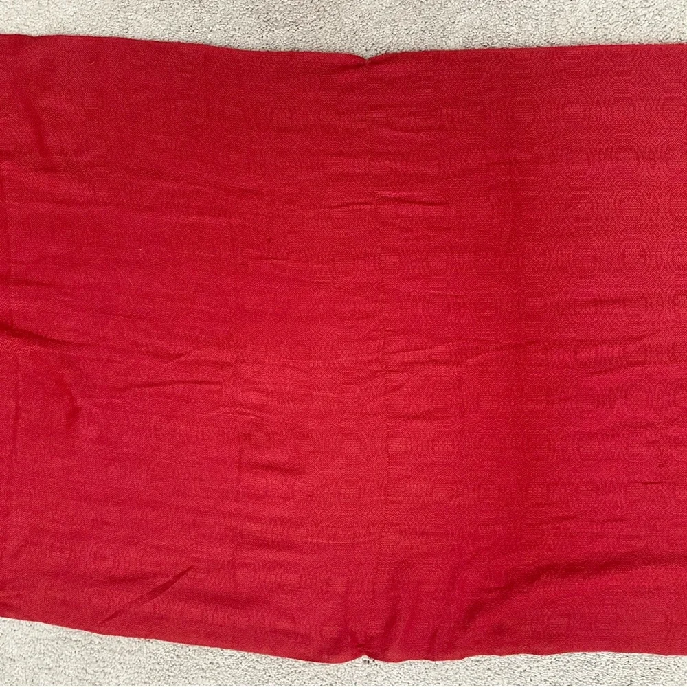 Red & Gold Lightweight Scarf With Fringe - Shawl / Wrap